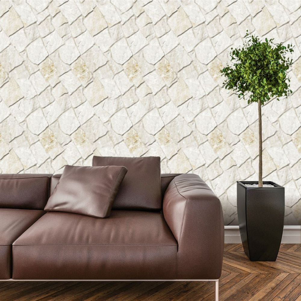 Papel de Parede Adesivo Bloco 3d Pedra Lavável Sala Quarto Cozinha 3 metros