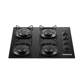 Cooktop 4 Bocas a Gás Continental Mesa de Vidro Preto com Acendimento Automático (KC4GR)