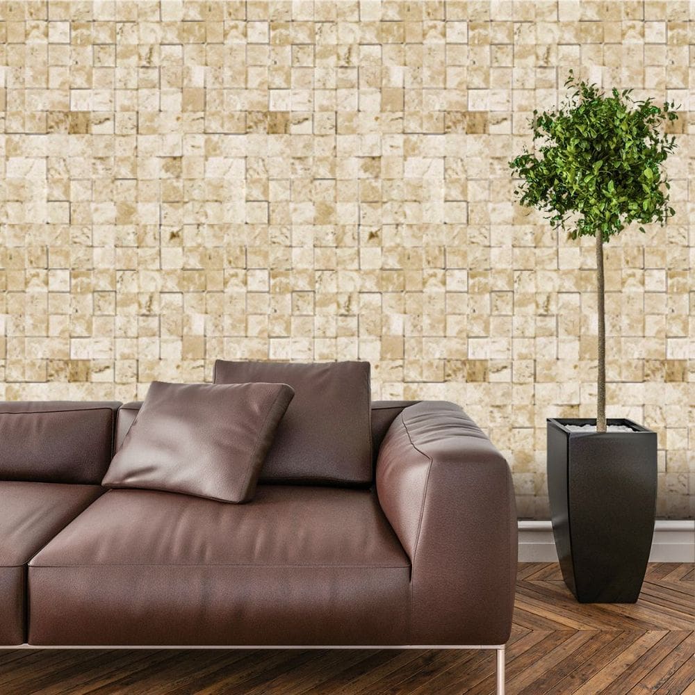 Papel de Parede Adesivo Bloco 3d Pedra Lavável Sala Quarto Cozinha 3 metros