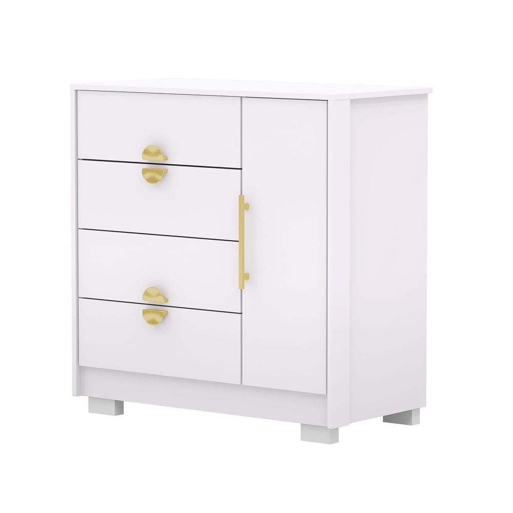 Cômoda Para Quarto 93cm Com 1 Porta Ilha Bela Flex Branco - Vila Rica