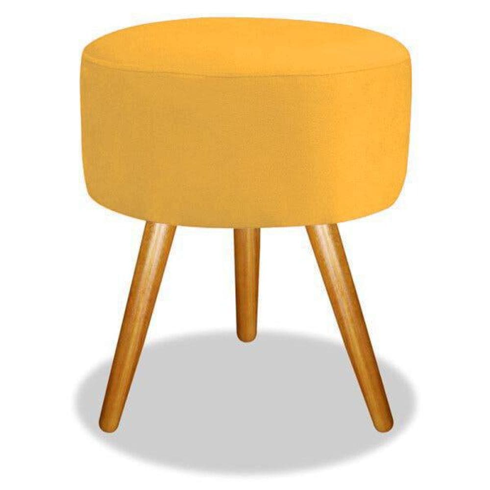 Puf Puff Para Sala E Hall De Entrada Banqueta Palito Amarelo
