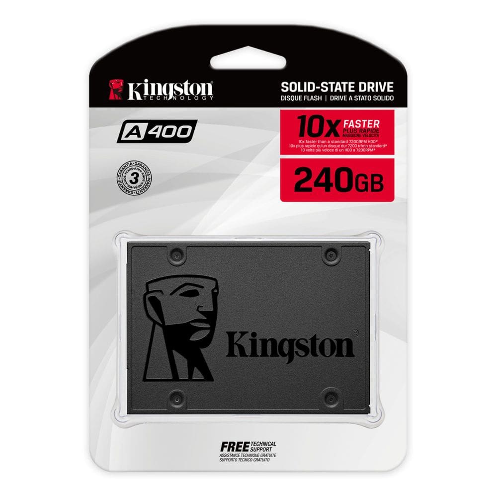 SSD Kingston 240GB Sata 3 A400S37/240G - 2.5" Rev. 3.0 6Gb/s - Cartela