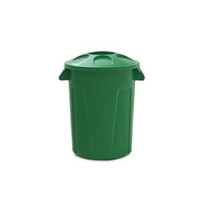 Cesto Balde Plástico P Lixo 60L Com Tampa E Alça - Verde