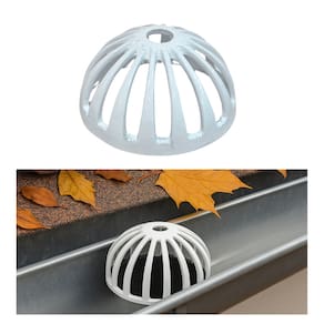 Ralo Anti Entupimento de Calhas para Condutor Tubo de 150mm 6 polegadas em Alumínio Branco