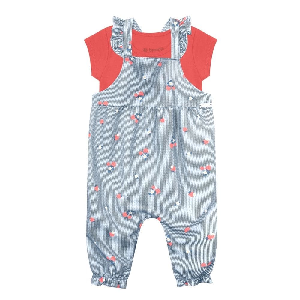 Conjunto Bebê Menina De Cerejinhas Vermelho Brandili