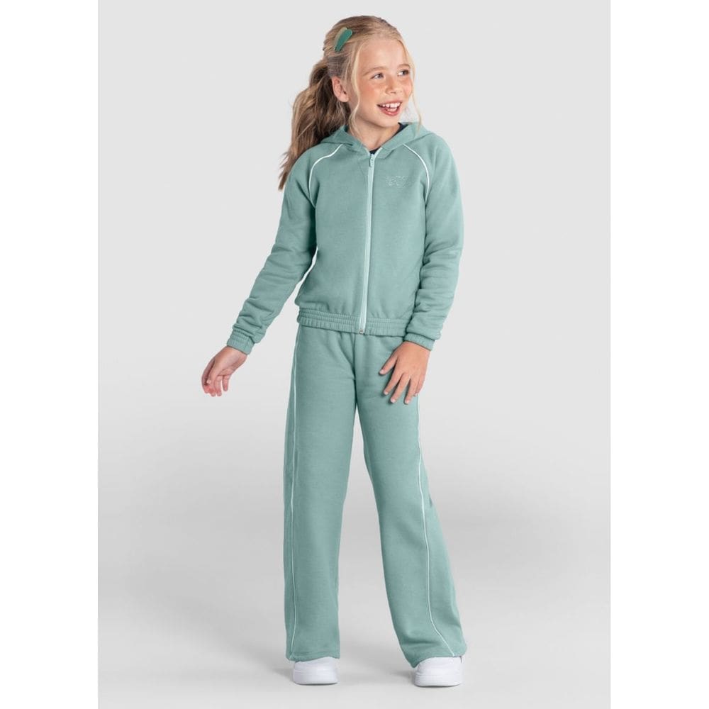 Conjunto Infantil Menina De Coração Brilhante Verde Brandili