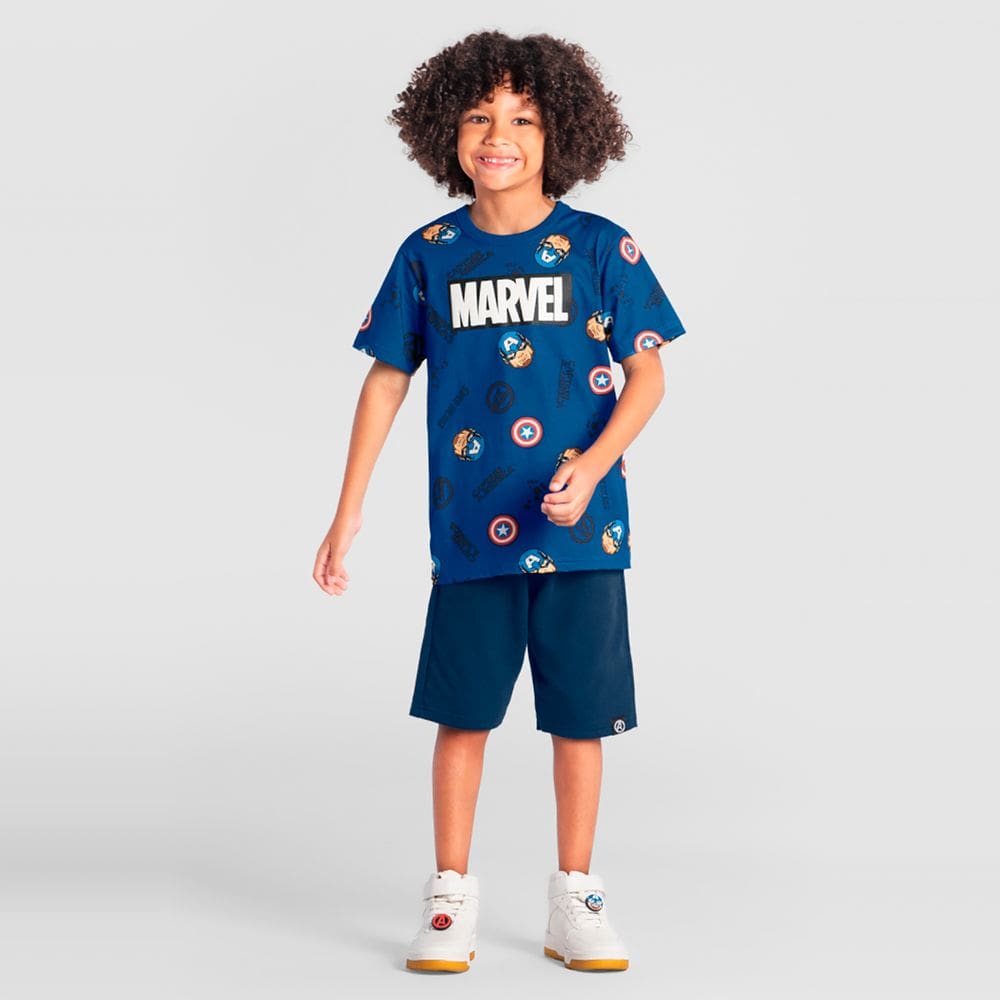 Conjunto Infantil Menino Dos Vingadores Azul Brandili