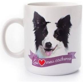Caneca Porcelana Border Collie Eu Amo Meu Cachorro 270ml