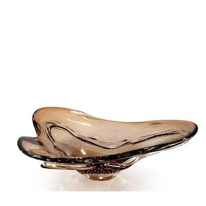 Centro De Mesa Cristal Murano Marrom São Marcos 14x50x45cm