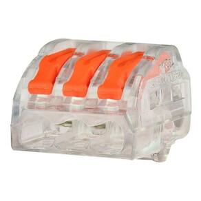 100X Conector Elétrico Emenda Rápida Alavanca Borne 3 Fios