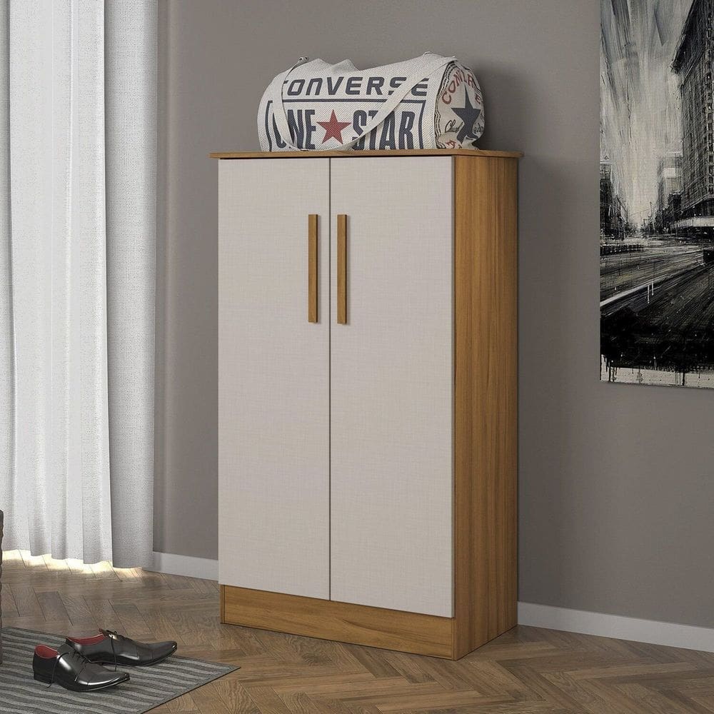 Sapateira 2 Portas 109,8cm X 63cm Alaska Freijó/Off White