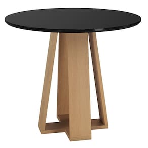Mesa Redonda para Sala de Estar Moderno Mel/Preto