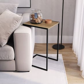 Mesa Lateral Industrial 64x35x40cm Steel Quadra Hanover/Preto