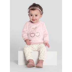Conjunto Infantil Menina De Cereja Brilhante Rosa Mundi