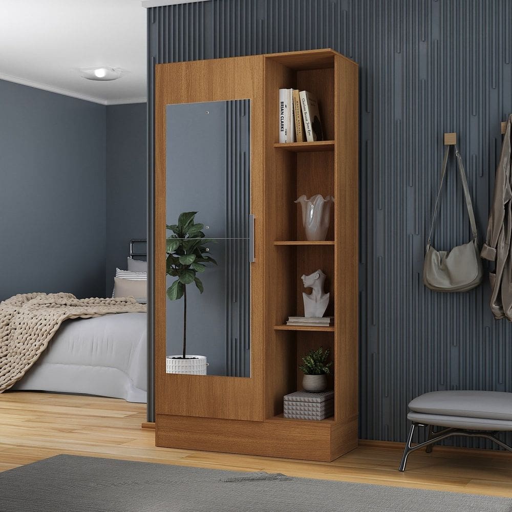 Sapateira para Quarto 1 Porta com Espelho Espresso Móveis