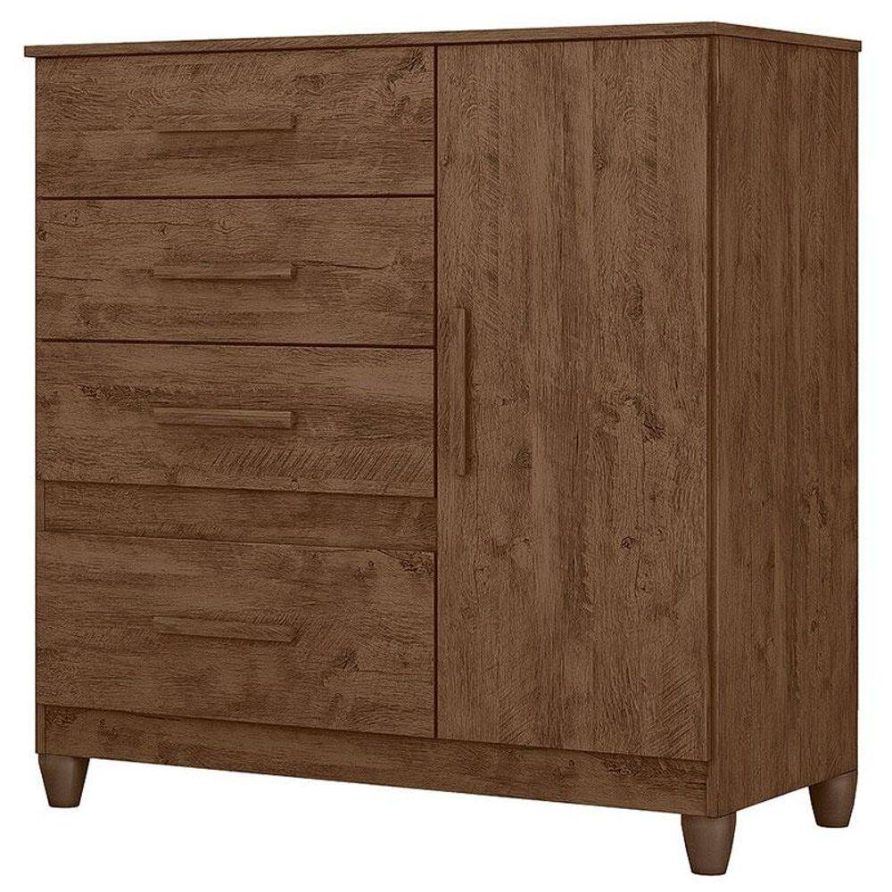 Cômoda Sapateira Vênus Castanho Wood Flex com Pés - Moval