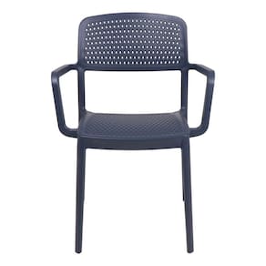 Cadeira Tramontina Serena Em Polipropileno Azul Navy Com Braços