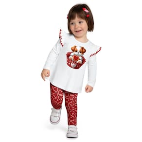 Conjunto Kyly Infantil Menina Blusa Legging Vermelho Inverno