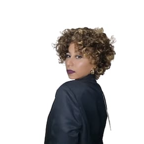 Peruca Loira Curta Ondulada Cabelo Humano Alta Durabilidade