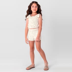Conjunto Infantil Menina De Flores Delicadas Natural Mundi