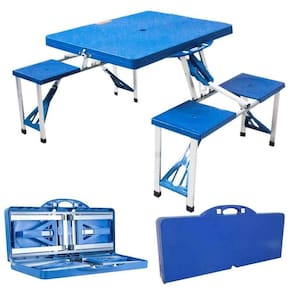 Mes Dobravel Portatil Com 4 Cadeiras Vira Maleta Para Picnic Pesca Jardim Camping Praia
