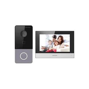 Kit Vídeo Porteiro Hikvision DS-KIS603-P(B) IP WIFI 1080 HD