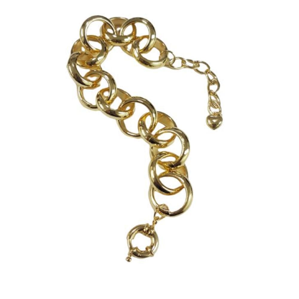 Pulseira Folheado Elo Redondo Liso Médio