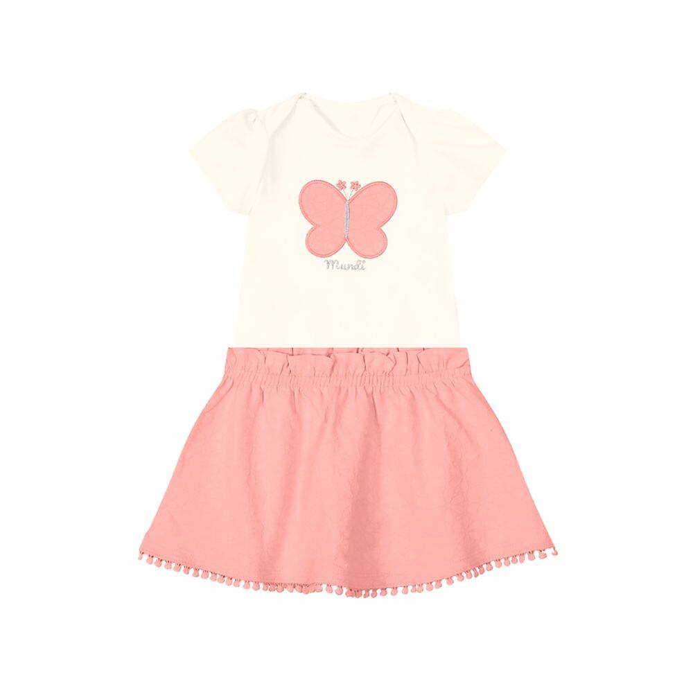 Conjunto infantil menina com body e saia Mundi
