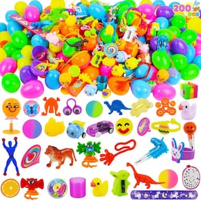 Ovos de Páscoa pré-recheados JOYIN 200 unidades com brinquedos variados
