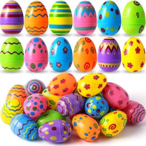 Ovos de Páscoa, brinquedo JOYIN, impressos em plástico, 8 cm de altura, 18 peças