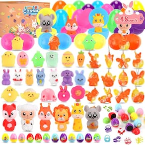 Conjunto de ovos de páscoa preenchido com brinquedos variados, 48 unidades