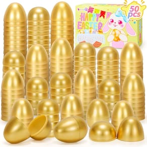 Ovos de Páscoa preenchíveis SevenQ Plastic Golden 50 unidades para crianças