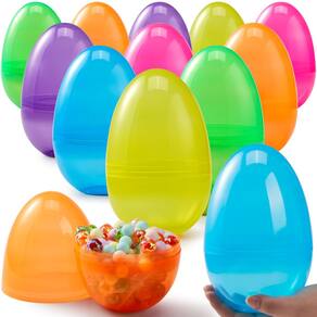 Ovos de Páscoa de plástico JOYIN Jumbo de 7 polegadas, 6 cores, 12 unidades