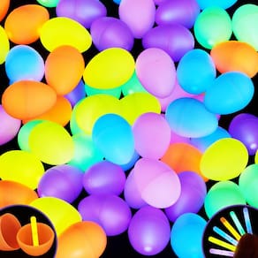 Ovos de Páscoa JOYIN 36 unidades com 72 unidades de mini bastões luminosos para crianças