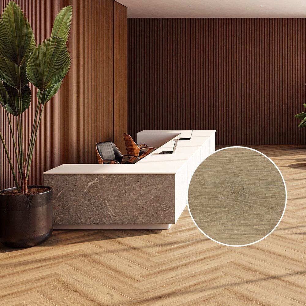 Piso Vinílico Colado Comercial 17,7cm X 0,3cm X 121cm Job - caixa com 2,82m2 - Cielo