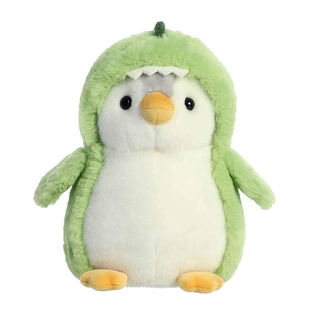 Bicho de pelúcia Aurora Playful Pompom Penguin Dino 18 cm verde