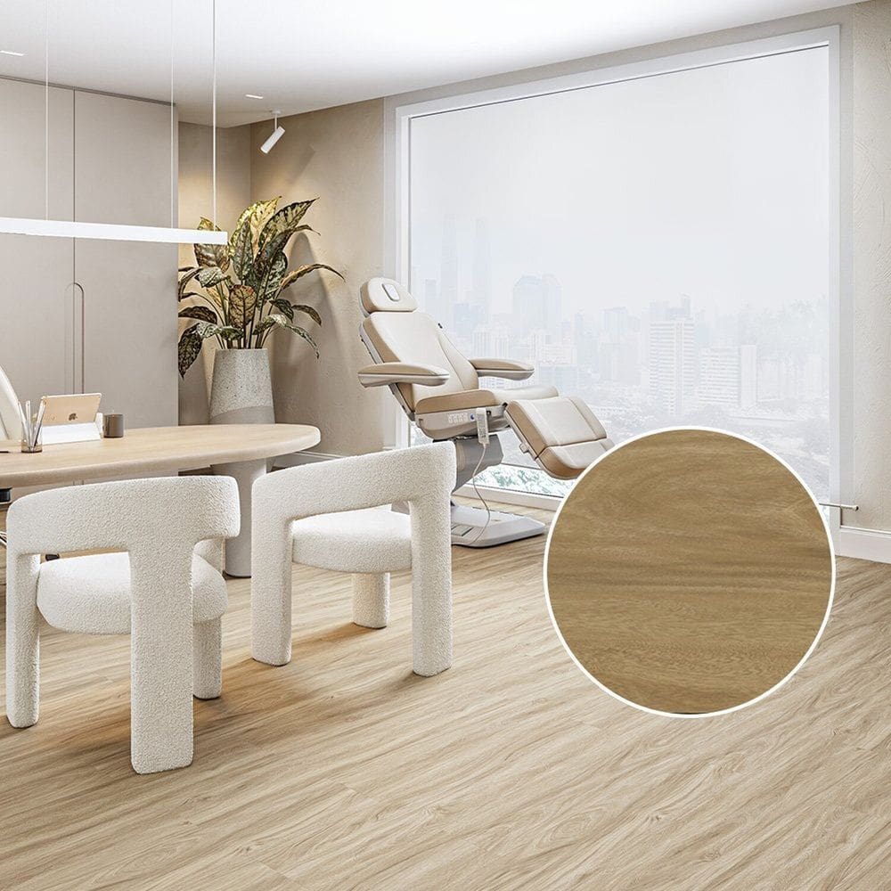 Piso Vinílico Colado Comercial 17,7cm X 0,3cm X 121cm Job - caixa com 2,82m2 - Sole