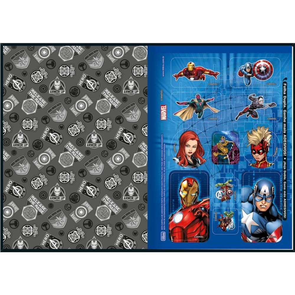 Caderno Brochura 1/4 Capa Dura Avengers Assemble 80Fls com05