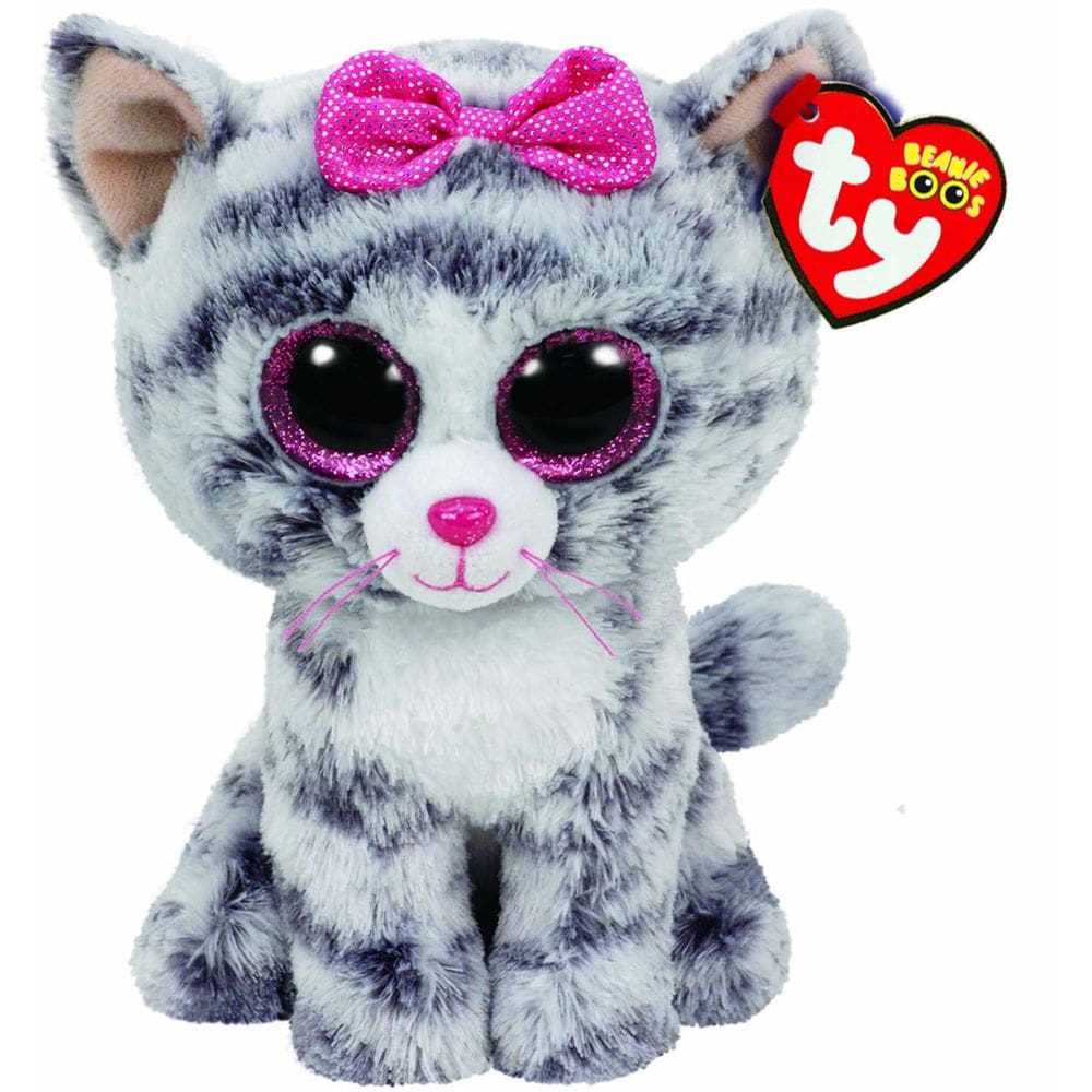 Brinquedo de pelúcia Ty Kiki Grey Cat 16cm