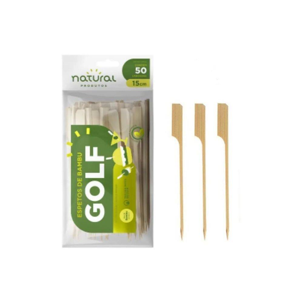 Espeto De Bambú Golf Petiscos Lanches 15Cm - 250 Unidades