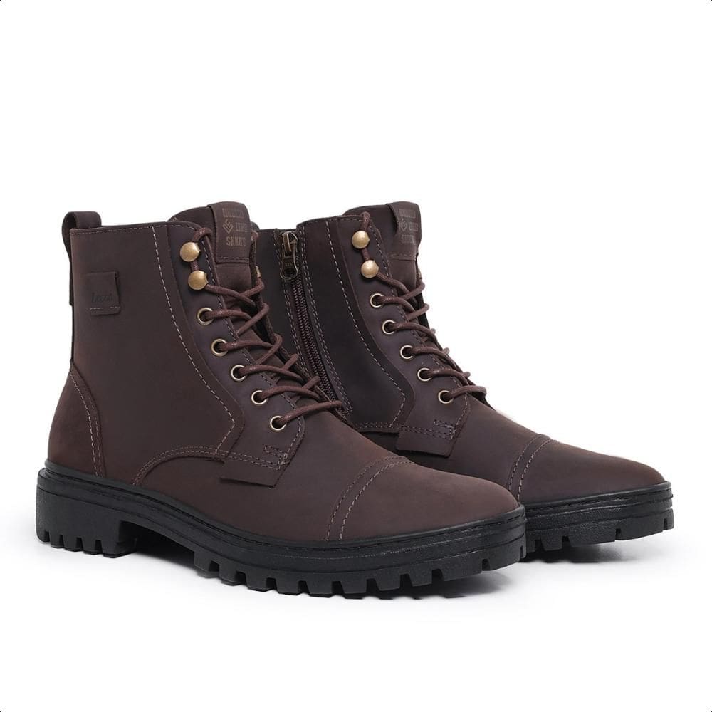 Bota Coturno Masculino Casual Couro Confortável Alaska