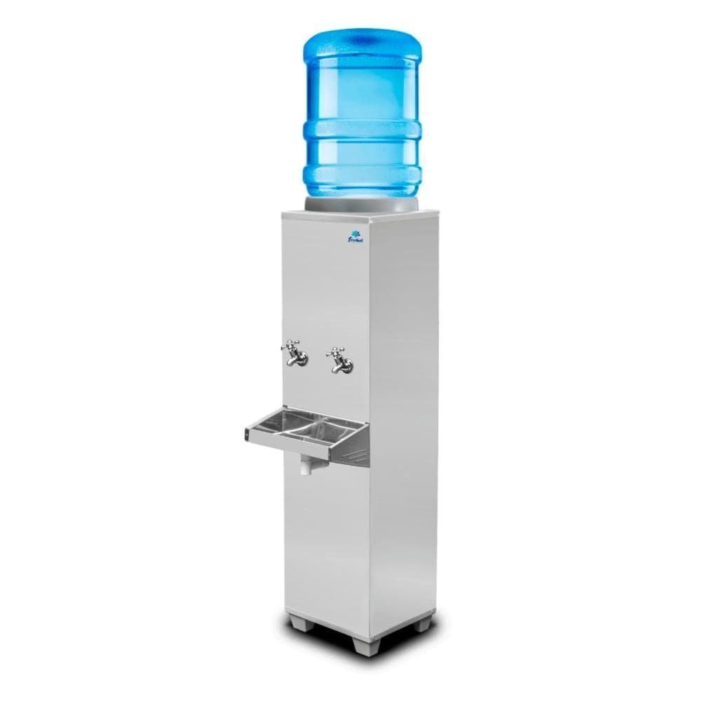 Bebedouro Industrial de Coluna Galão Frisbel 25 Litros 2 Torneiras Geladas Inox - 110V