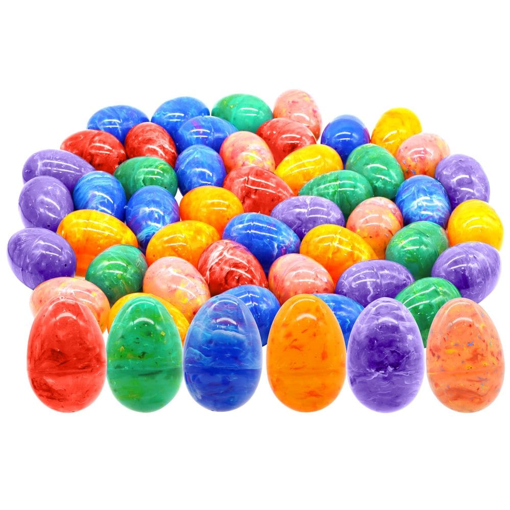 Ovos de Páscoa de plástico JOYIN impressos iridescentes 30 unidades com 8 cm de altura