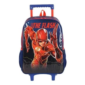 Kit Mochila The Flash Film Menino Escolar Lancheira Rodinha