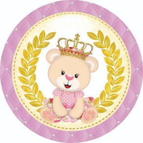 Painel Redondo 3D Sublimado Ursa Princesa Frd-3684