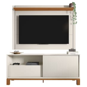 Painel Para TV 55 Pol e Rack Bancada 150cm Lucca Off/Freijó C01 - Mpozenato