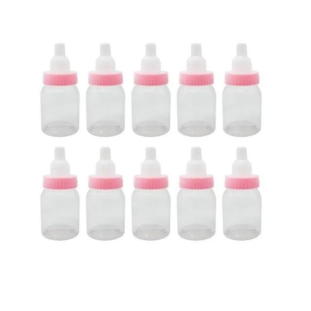 Kit 10 Mini Mamadeira Rosa Lisa Para Lembrancinha 50ml
