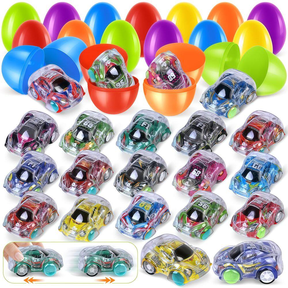 Ovos de Páscoa com mini carros Pull Back, pacote com 36 unidades para crianças