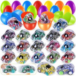 Ovos de Páscoa com mini carros Pull Back, pacote com 36 unidades para crianças