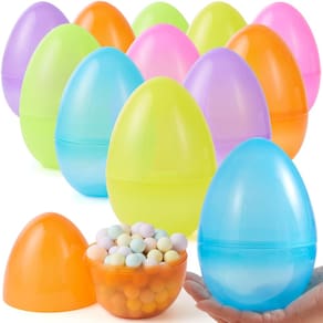 Ovos de Páscoa JOYIN, 12 peças grandes, transparentes, 15 cm, preenchíveis com brinquedos